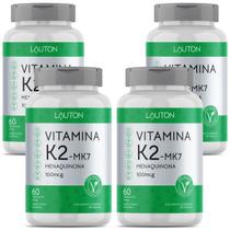 Vitamina K2 Mk7 Menaquinona 100mcg - 60 Caps Vegan - Kit 4