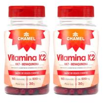 Vitamina K2 MK7 Menaquinona - 2 Frascos de 60 cápsulas de 500 mg Chamel
