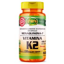 VITAMINA K2 MK7 MENAQUINONA 60 Cáps 500mg UNILIFE