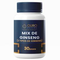 Vitamina Mix Poderoso de Ginseng 3 TIPOS DE GINSENG Panax Ashwagandha Siberiano 60 Doses