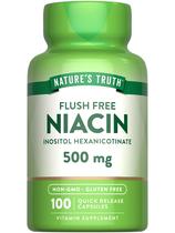 Vitamina Niacina Nature's Truth 500 mg 100 cápsulas não transgênicas