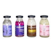 Vitamina para Cabelos Kit 4 ampolas Reconstrução, Hidratação e Nutrição Tratamento Completo WF 48ml