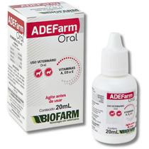 Vitaminas A, D3 e E ADEFarm Via Oral para Cachorros Gatos Animais - 20mL - Biofarm