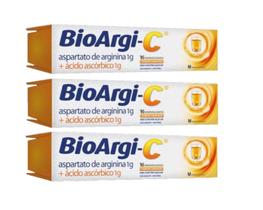 Vitaminas C+ARGININA Suplemento Efervescente BioArgi-C - KIT C/3 Unidades