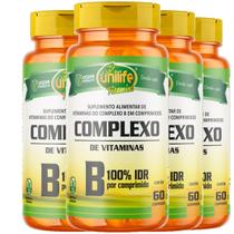 Vitaminas Complexo B 500mg 4 X 60 Cápsulas - Unilife