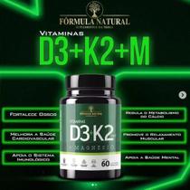 Vitaminas D3+K2 + Magnésio 60 Caps - Fórmula Natural