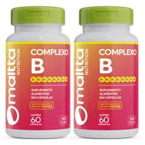 Vitaminas do Complexo B 60caps 1 ao dia Maltta Kit 2 Frascos