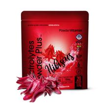 Vitaminas em pó, eletrólitos em pó e hibisco, 110 g, 20 porções