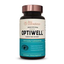 Vitaminas para os olhos Live Conscious OptiWell AREDS 2 30 cápsulas gelatinosas