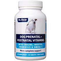 Vitaminas pré e pós-natais para cães Dr. Oscar 2 em 1 com Ômega 3, 90 comprimidos Vitaminas pré e pós-natais para cães Dr. Oscar 2 em 1 com Ômega 3, 90 comprimidos