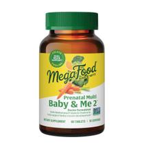 Vitaminas pré-natais MegaFood Baby & Me 2 para mulheres 60 comprimidos