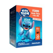 Vitatoon Stitch Ferro (AC. Fólico + Vit. B12) Sabor Pessêgo 30 Gomas