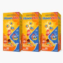 Vitaxonzitos Tripla Kids Vitamina C, D & Zinco Airela 60 Comprimidos-Kit 3 Un