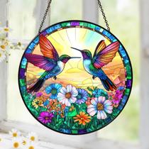 Vitral Hummingbird Suncatcher Decor Tatkuink
