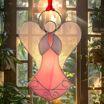 Vitral KUNDGLA Pink Angel Suncatcher 9x11cm Vitral KUNDGLA Pink Angel Suncatcher 9x11cm