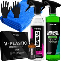 Vitrificador Automotivo V-plastic 50ml Vonixx Limpador Kit