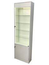 Vitrine Armário Porta Vidro Para Perfumaria Branco LED - SR FABRICA DE MOVEIS