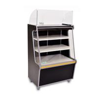 Vitrine Caixa Seco Expositor 70 Preto Faixa Amarelo