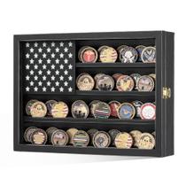 Vitrine Challenge Coin GyaOZii com bandeira americana Vitrine Challenge Coin GyaOZii com bandeira americana