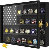 Vitrine Challenge Coin Yopetox, bandeira americana de madeira Vitrine Challenge Coin Yopetox, bandeira americana de madeira