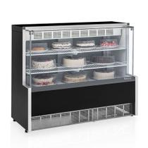 Vitrine Confeitaria Aurora Serpentina Vidro Reto Gpea140r Preto 220V Gelopar