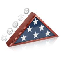 Vitrine de bandeira SHTALHST para bandeira funerária 9,5 x 5 pés