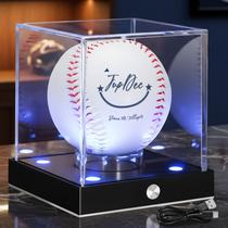 Vitrine de beisebol JupDec com luz LED de 10 cores