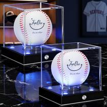 Vitrine de beisebol JupDec LED Light Memory 11x11x13cm, pacote com 2