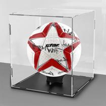 Vitrine de bolas de futebol, vitrine de acrílico automontável, vitrine de luxo à prova de poeira, caixa de bancada Cube para colecionáveis figuras pop, vitrine de basquete e vôlei (10 x 10 x 12 polegadas 25 x 25 x 30 cm)