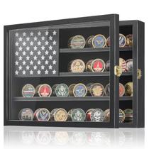 Vitrine de moedas Kacorn Military Challenge com bandeira americana