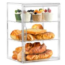 Vitrine de pastelaria para padaria SANKEU Caixa de pão transparente de 3 camadas Vitrine de pastelaria para padaria SANKEU Caixa de pão transparente de 3 camadas