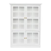 Vitrine Dollhouse em miniatura branca em escala 1:12
