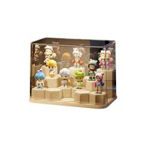 Vitrine empilhável genérica de 24 blocos hexagonais em creme à prova de poeira