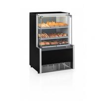 Vitrine Estufa 0,75cm Gelopar Linha Aurora Vidro Reto Preta- MEQA-075R PR-220v