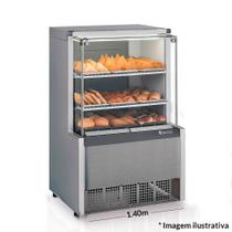 Vitrine Estufa MEQA-140R TI Tipo Inox Linha Aurora Gelopar Vidro Reto 1.40m