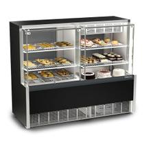 Vitrine Estufa refrigerada Aurora Gqea140r Preto Vidro Reto 127V Gelopar