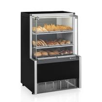 Vitrine Expositora Aurora Vidro Reto Meqa-075r Preta Com Bandeja 220V - Gelopar