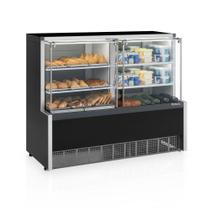 Vitrine Expositora Quente E Fria Aurora Gqra-140r Preta 220V - Gelopar