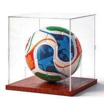 Vitrine Fitense para Bola de Futebol com Base de Madeira e Acrílico UV
