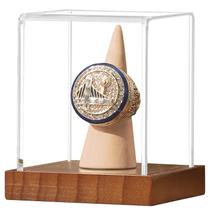 Vitrine JupDec Championship Ring com base de madeira acrílica transparente