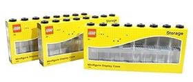 Vitrine LEGO Minifigure preta grande, pacote com 3 e 16 bonecos Vitrine LEGO Minifigure preta grande, pacote com 3 e 16 bonecos