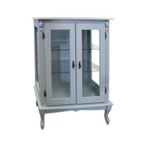 Vitrine Média 105x80cm 2 Portas + 2 Prateleiras de vidro e Pés Luiz XV - Tommy Desing