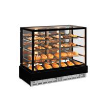 Vitrine Neutra Conveniência Gourmet MGEN-150 PR com 6 prateleiras iluminação de Led Perimetral e rodízios giratórios Gelopar