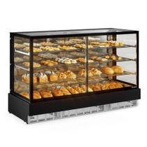 Vitrine Neutra Conveniência Gourmet MGEN-200 PR - 3 Níveis c/ 6 Prateleiras Iluminação Led Perimetral - Gelopar