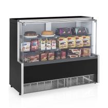 Vitrine Neutra MPNA-140R PR Preta Linha Aurora Gelopar Vidro Reto 1.40m