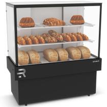 Vitrine Neutra/Seca 1,10m Confeitaria Vanguard Plus CVPS-1100 Preta Refrimate Tampo em Vidro e Iluminação LED