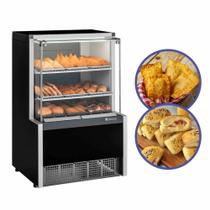 Vitrine para Salgados Expositor Gelopar MEQA 75 Preto Aurora