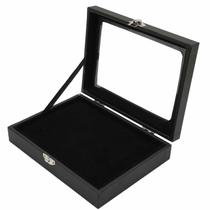 Vitrine Pin Focket Black Shadow Box com porta de vidro rígido Vitrine Pin Focket Black Shadow Box com porta de vidro rígido