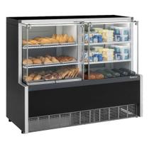 Vitrine Quente e Fria para Lanchonete / Estufa Salgado e Bebidas Bolo Refrigerado 1,40 m GQRA 110v