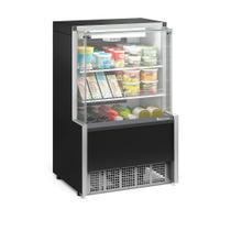 Vitrine Refrigerada Ar Forçado GPFA-075R PR Preta Linha Aurora Gelopar Vidro Reto 0.75m